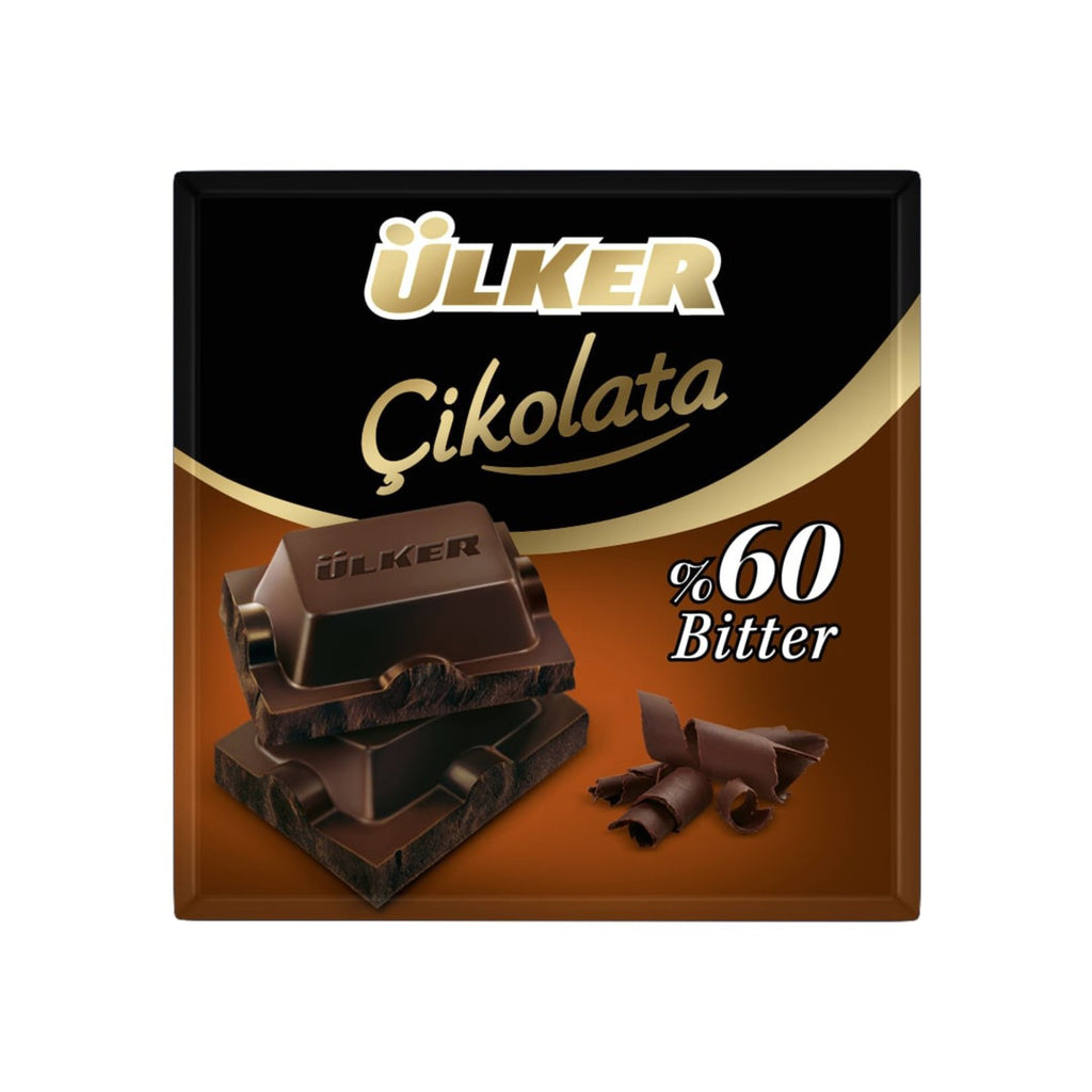 Ulker Bitter Chocolate Bars 60% 60gr  6pcs