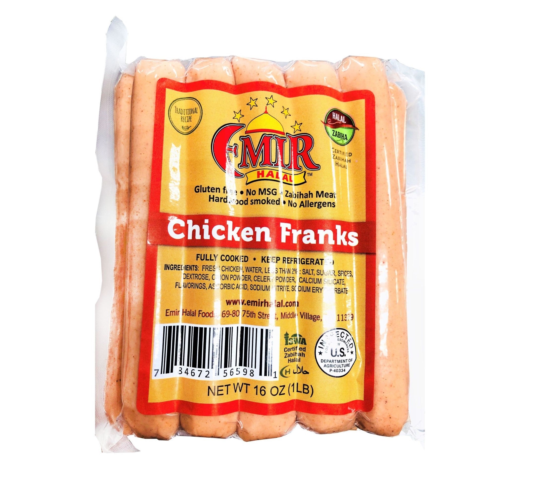 Emir Halal Food Chicken Franks 1lb