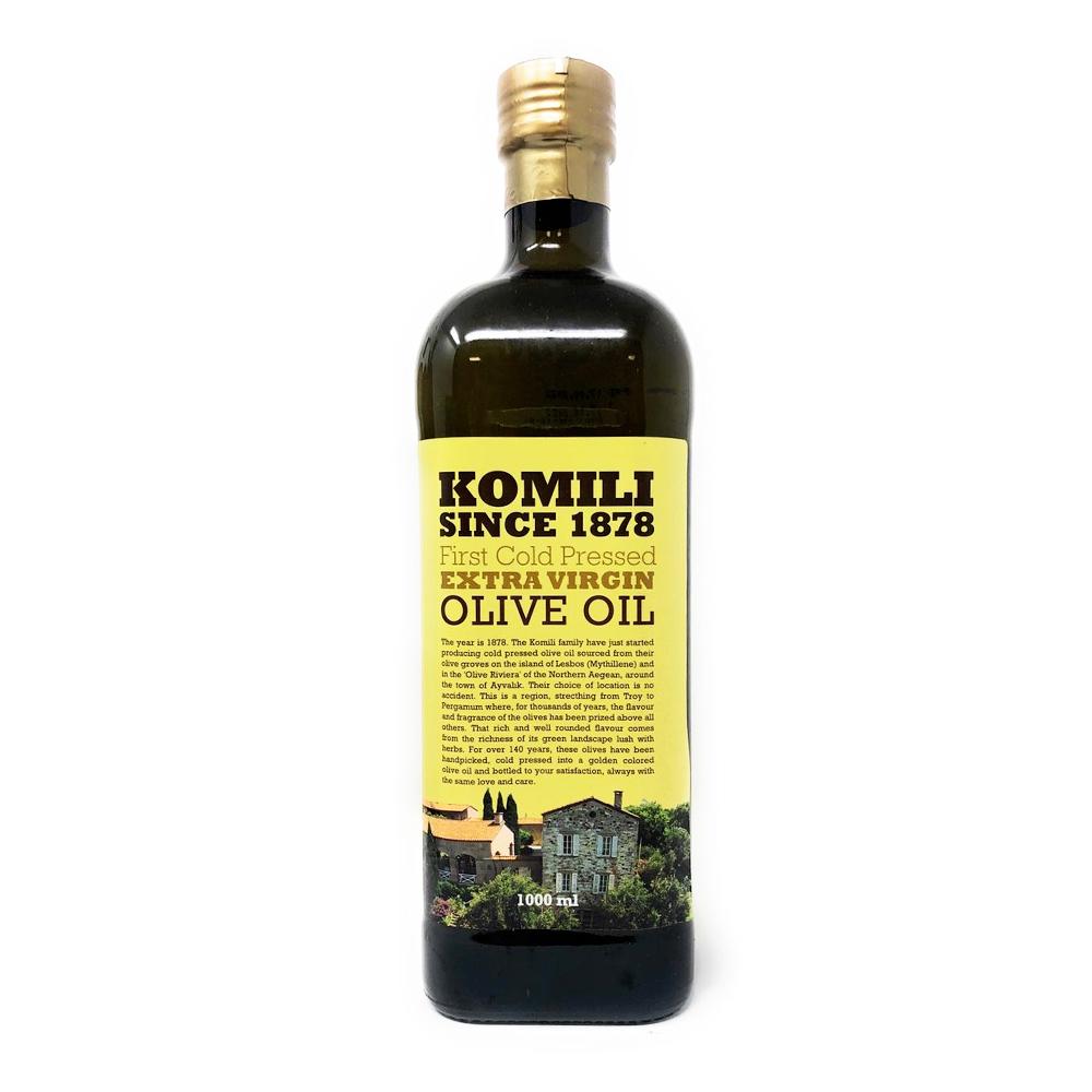 Komili Extra Virgin Olive Oil (First Cold Pressed) 1 lt Glass