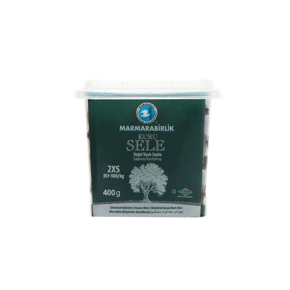 Marmarabirlik Gemlik Black Olives Kuru Sele 2xs (Dried Sele) 400 gr Plastic