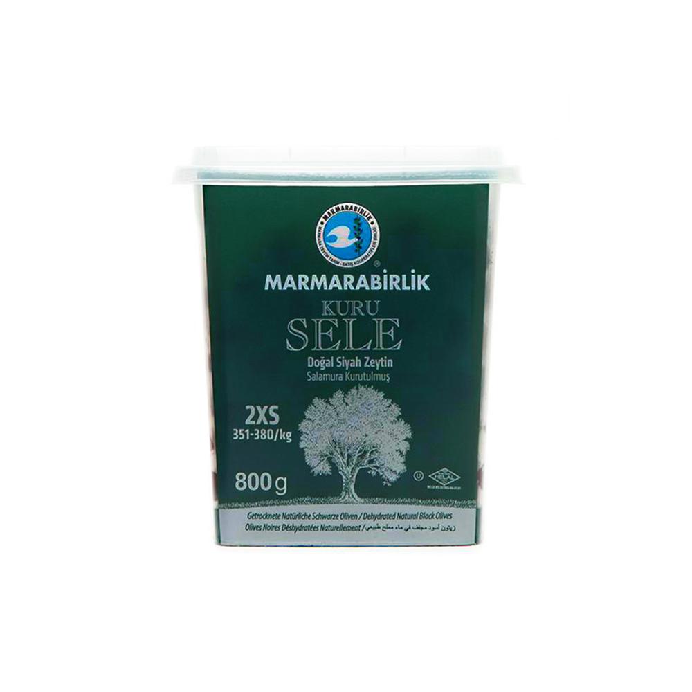 Marmarabirlik Gemlik Black Olives Kuru Sele 2xs (Dried Sele) 800 gr Plastic