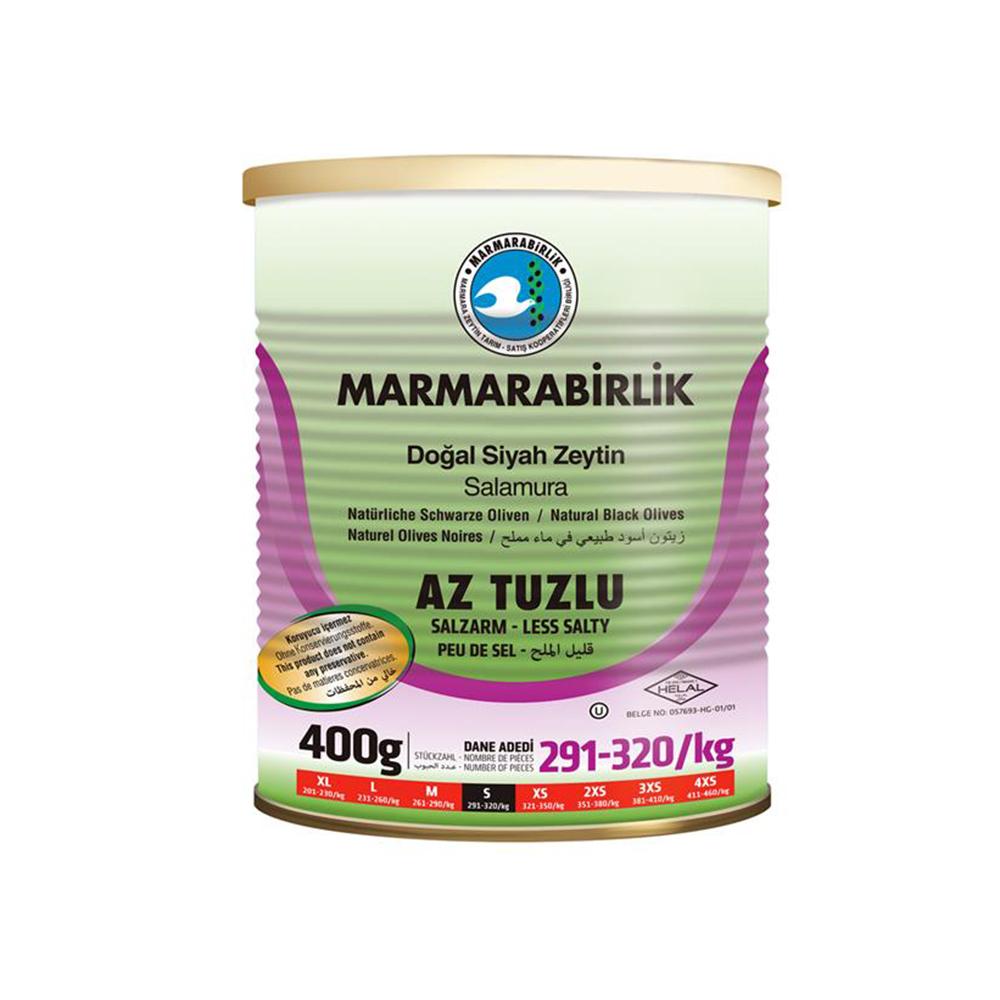 Marmarabirlik Gemlik Black Olives S Low Salt 400 gr Can